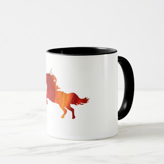 Fire horse Sticker Tasse (VorderseiteRechts)