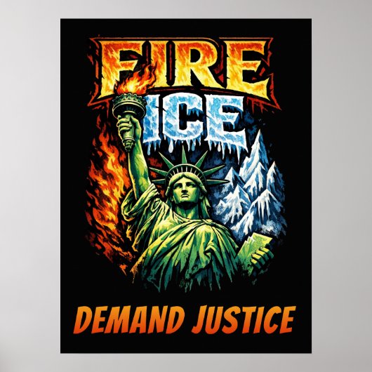 FIRE ICE Anti-ICE Protest Sign, Download,    Poster (Vorne)