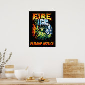 FIRE ICE Anti-ICE Protestschild, Download,    Poster (Küche)