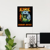 FIRE ICE Anti-ICE Protestschild, Download,    Poster (Heimbüro)