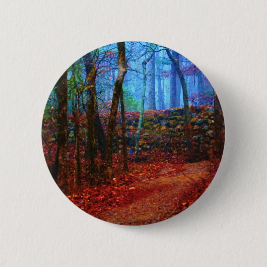 Fire & Ice Forest Oil Painting Geschenke Bekleidun Button (Vorderseite)