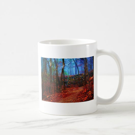 Fire & Ice Forest Oil Painting Geschenke Bekleidun Kaffeetasse (Rechts)