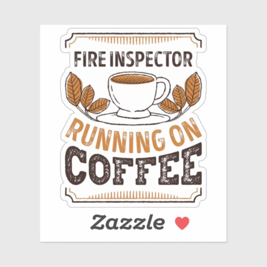 Fire Inspector running on Coffee Caffeine Gift Aufkleber (Blatt)