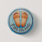 Fire Island barefoot & fancy free Funny flair NY Button (Vorderseite)