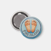 Fire Island barefoot & fancy free Funny fridge Magnet (Vorderseite/Rückseite)