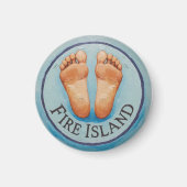 Fire Island barefoot & fancy free Funny fridge Magnet (Vorne)