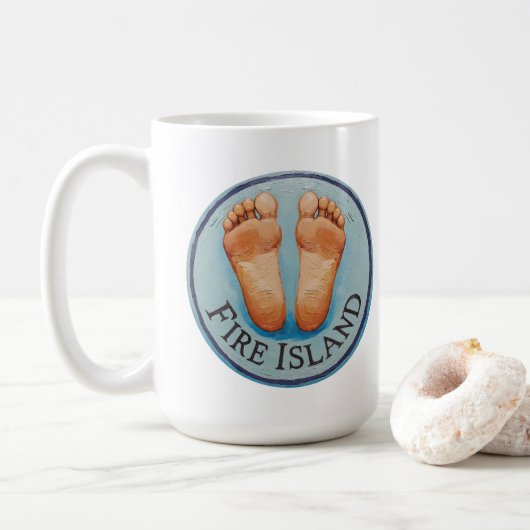 Fire Island barefoot & fancy free! Funny host gift Kaffeetasse (Mit Donut)