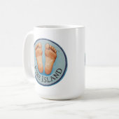 Fire Island barefoot & fancy free! Funny host gift Kaffeetasse (Vorderseite Links)