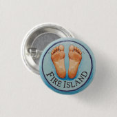 Fire Island barfuß und frei Funny flair NY Button (Vorne & Hinten)