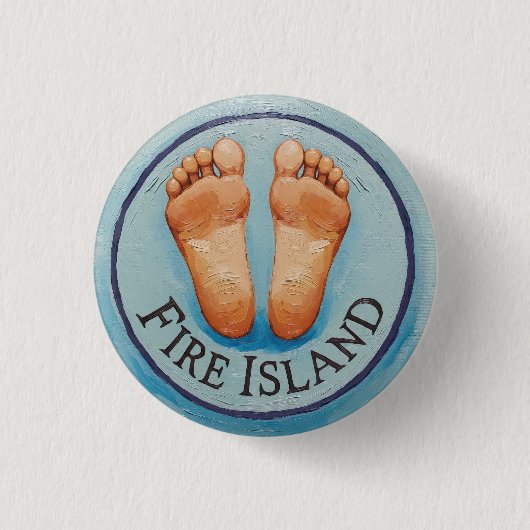 Fire Island barfuß und frei Funny flair NY Button (Vorderseite)