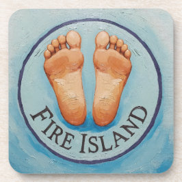 Fire Island barfuß und frei! Lustiges Gastgeschenk Getränkeuntersetzer