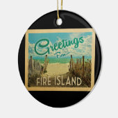 Fire Island Beach Vintage Travel Keramik Ornament (Links)
