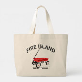 Fire Island große Version Roter Wagen Long Island  Jumbo Stoffbeutel (Rückseite)