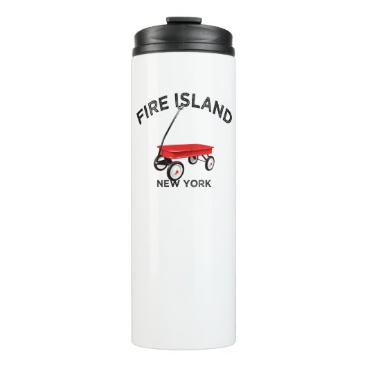 Fire Island große Version Roter Wagen Long Island Thermosbecher (Vorderseite)