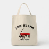 Fire Island große Version Roter Wagen Long Island Tragetasche (Rückseite)
