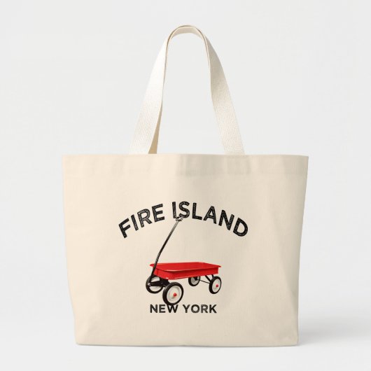 Fire Island large version Red Wagon Long Island NY Jumbo Stoffbeutel (Vorne)