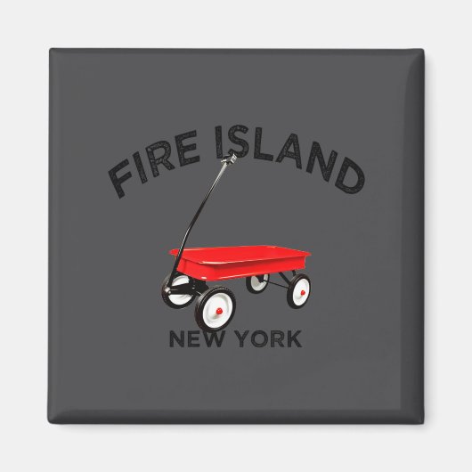 Fire Island Large Version Red Wagon Long Island Ny Magnet (Vorne)