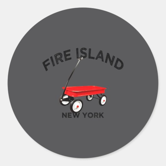 Fire Island Large Version Red Wagon Long Island Ny Runder Aufkleber (Vorderseite)