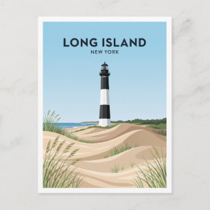 Fire Island Leuchtturm Ocean Beach New York Reise Postkarte
