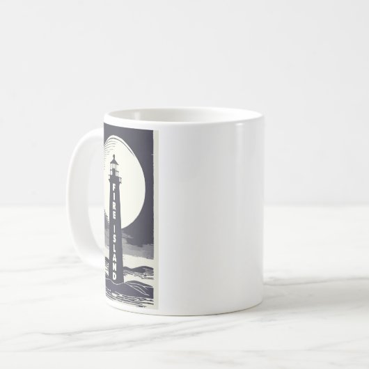 Fire Island Lighthouse New York Moon  Kaffeetasse (Vorderseite Links)