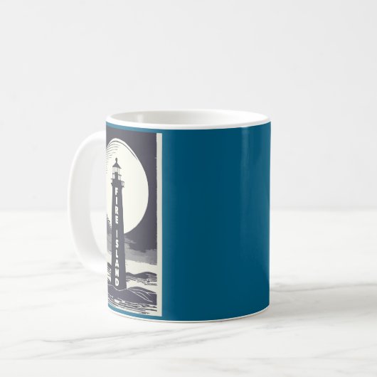 Fire Island Lighthouse New York Moon Kaffeetasse (Vorderseite Links)