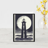 Fire Island Lighthouse New York Moon Karte (Gelbe Blume)