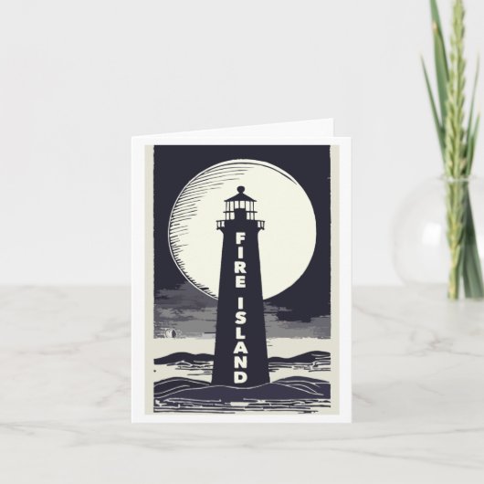 Fire Island Lighthouse New York Moon Karte (Vorderseite)
