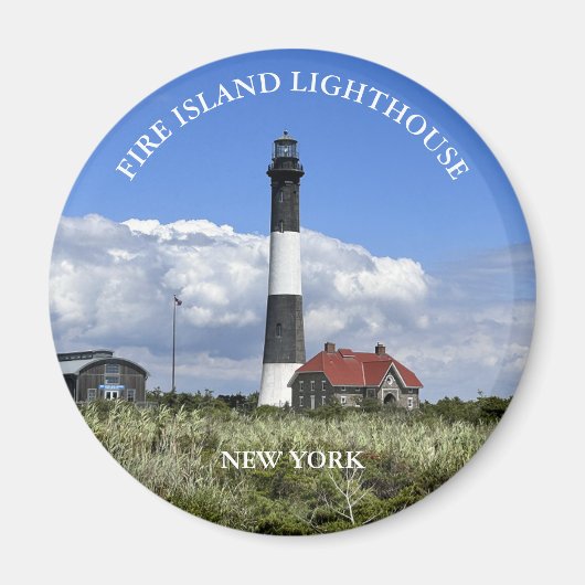 Fire Island Lighthouse New York Round Magnet (Vorne)
