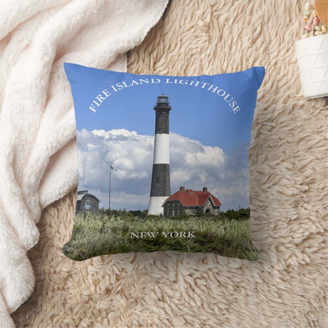 Fire Island Lighthouse New York Round Throw Kissen (Decke)