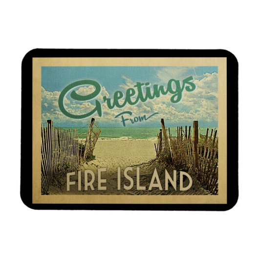 Fire Island Magnet Beach Vintage Reisen (Horizontal)