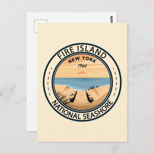 Fire Island National Seashire New York Abzeichen Postkarte (Vorne/Hinten)