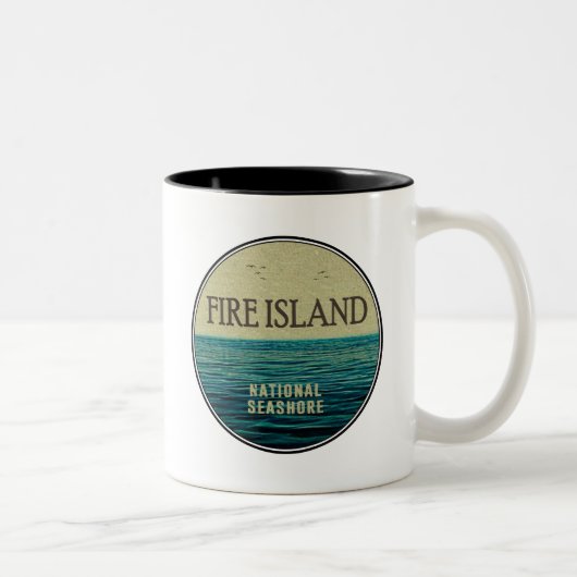Fire Island National Seashore New York Ocean Birds Zweifarbige Tasse (Rechts)