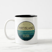 Fire Island National Seashore New York Ocean Birds Zweifarbige Tasse (Links)