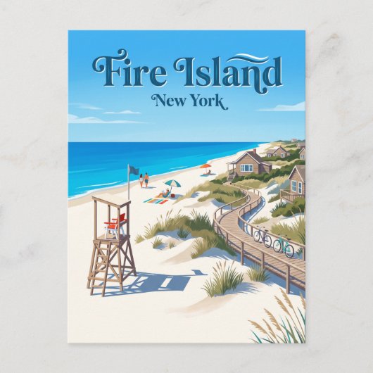 Fire Island New York Postkarte (Vorderseite)