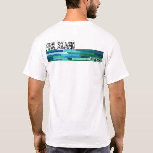 Fire Island NY blaue grüne abstrakte Vintage-Gesta T-Shirt