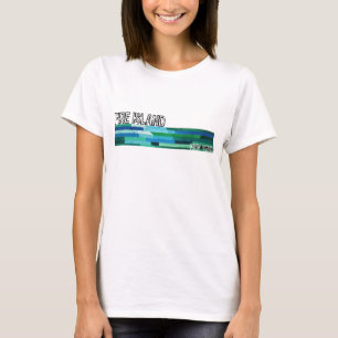 Fire Island NY blaue grüne abstrakte Vintage-Gesta T-Shirt
