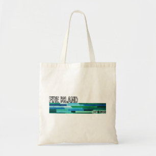 Fire Island NY blaue grüne abstrakte Vintage-Gesta Tragetasche