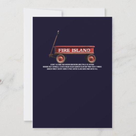 Fire Island retro roter Wagen Strand Sommerferien Einladung (Vorderseite)