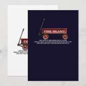 Fire Island retro roter Wagen Strand Sommerferien Einladung (Vorne/Hinten)