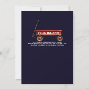 Fire Island retro roter Wagen Strand Sommerferien  Einladung