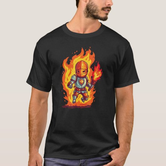 Fire Knight for Armor Flames and medival Kids T-Shirt (Vorderseite)