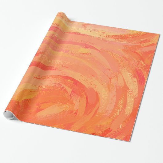 Fire Lake Orange Swirl Geschenkpapier (Ungerollt)