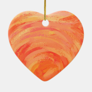 Fire Lake Orange Swirl Keramikornament