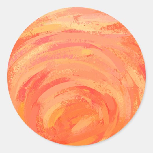 Fire Lake Orange Swirl Runder Aufkleber (Vorderseite)