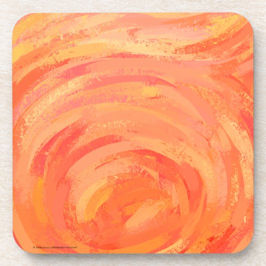 Fire Lake Orange Swirl Untersetzer (Vorderseite)
