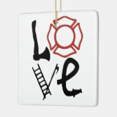 FIRE-LIEBE mit Ax, Malteser Kreuz, Lady, Pike Keramikornament (Links)