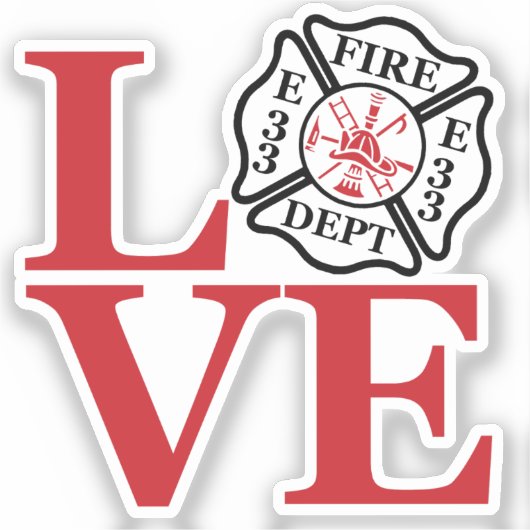 FIRE-LIEBE mit Bahnhofsnummer [FL9] Aufkleber (Vorderseite)