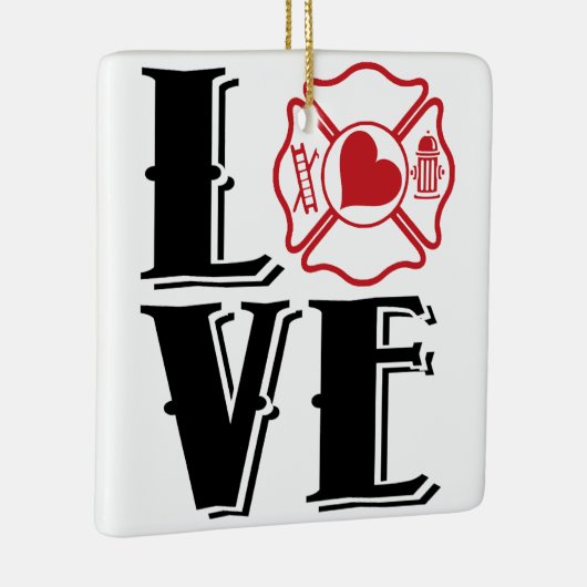 FIRE-LIEBE mit Malteser Kreuz und Herz Keramikornament (Rechts)