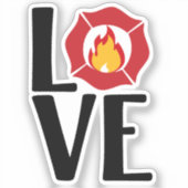 FIRE-LIEBE mit maltesischem Kreuz und Flamme [FL11 Aufkleber (Vorderseite)