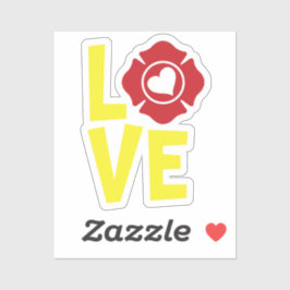 FIRE-LIEBE mit maltesischem Kreuz und Herz [FL12] Aufkleber